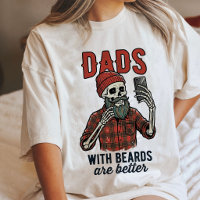 Père squelette à barbe drôle en chemise à carreaux