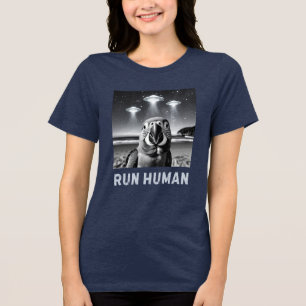 T-shirt En Tri-matière Perroquet amusant Selfie UFO Quirky Art