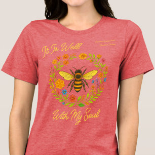T-shirt En Tri-matière Personnalisé "C'Est Bien Avec Mon Âme" Boho Honeyb