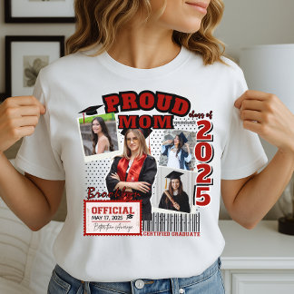 T-shirt En Tri-matière Personnalisé Fier Maman de la classe de 2025 Gradu