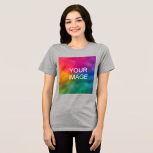T-shirt En Tri-matière Personnalisé Téléchargez votre propre photo Femmes