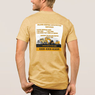 T-shirt En Tri-matière Personnaliser Excavation Générale Entrepreneur Con