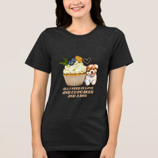 T-shirt En Tri-matière Petit chien Cupcake Lover Cadeau Teft