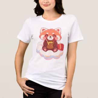 T-shirt En Tri-matière Petit Panda Rouge Mignon