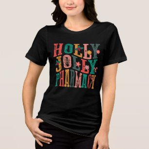 T-shirt En Tri-matière Pharmacie Christmas Holly Jolly
