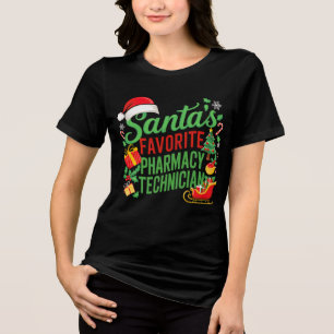 T-shirt En Tri-matière Pharmacie Noël Père Noël Favori Pharmacie Tech