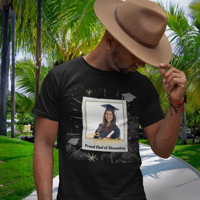 T-shirt En Tri-matière Photo Graduate Diplômé Fier Papa Maman Personnalis (Photo Graduate Graduating Proud Dad Mom Custom Tri-Blend Shirt for the proud dad of the graduate. )