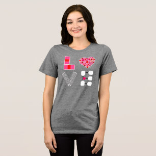T-shirt En Tri-matière Pickleball Love Heart Court Balls Paddles Rose Rou
