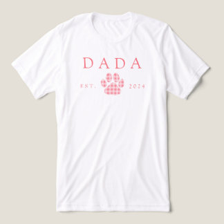 T-shirt En Tri-matière Pink Dada En vichy Empreinte de patte chiot Annive