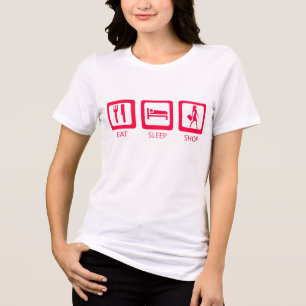 T-shirt En Tri-matière Pink Funny Shopaholic Eat Sleep Shop Award