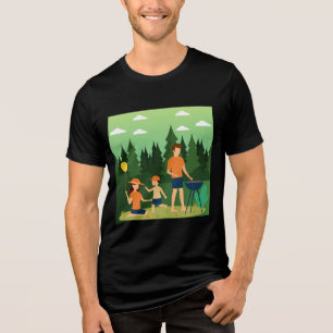 T-SHIRT EN TRI-MATIÈRE PIQUE-NIQUE FAMILIAL