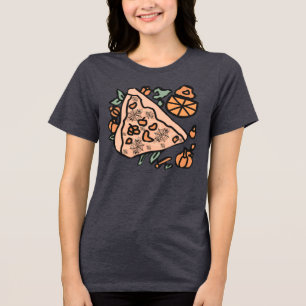 T-shirt En Tri-matière Pizza rétro avec torsion Citrouille