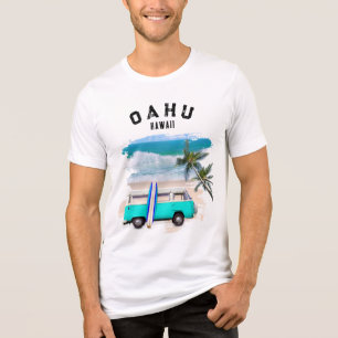T-shirt En Tri-matière Planche de surf vintage turquoise Oahu Kamaʻaina p