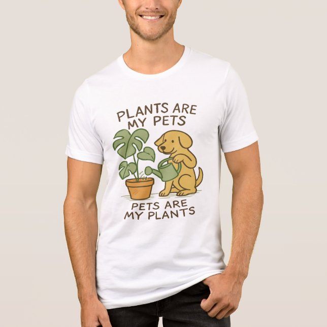 T-shirt En Tri-matière Plantes sont mes animaux domestiques - Aquarelle d (Recto)