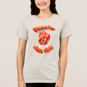 T-shirt En Tri-matière Plus Doux Que Le Chili Texte 3D Et Le dessin au cr