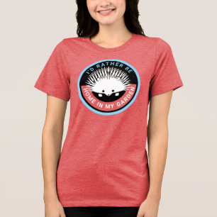 T-shirt En Tri-matière Plutôt être à la maison dans Mon Jardin Cute Héris