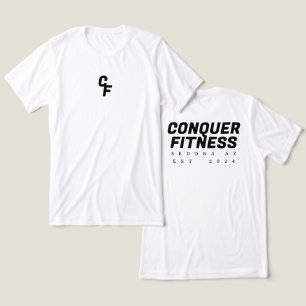 T-shirt En Tri-matière Police noire du T-shirt Conquer Fitness