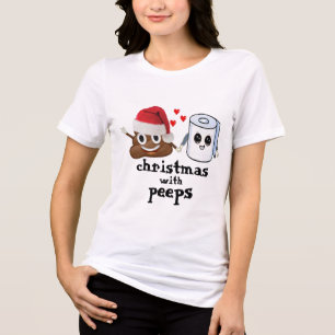 T-shirt En Tri-matière Poop emoji & papier toilette Amour, Humour de Noël