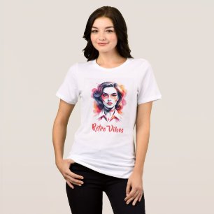 T-shirt En Tri-matière Portrait de femme rétro futuriste