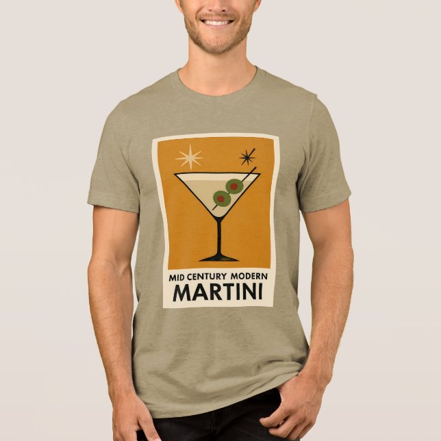 T-shirt En Tri-matière Poster Style Mid Century Modern Martini (Recto)