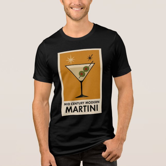 T-shirt En Tri-matière Poster Style Mid Century Modern Martini (Recto)