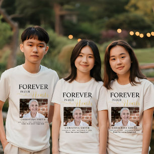 T-shirt En Tri-matière Pour toujours dans nos coeurs Funeral Photo Memori