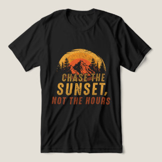 T-shirt En Tri-matière Poursuivez le coucher du soleil, pas les heures