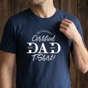 T-shirt En Tri-matière Première Fête des Pères amusante Papa certifié Nou
