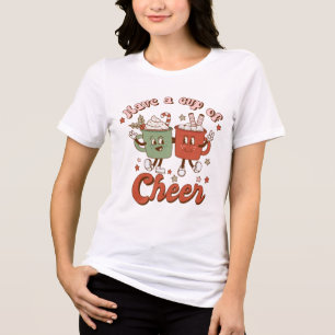 T-shirt En Tri-matière Prenez Une Coupe De Coca Chaud Rétro Brun Noël