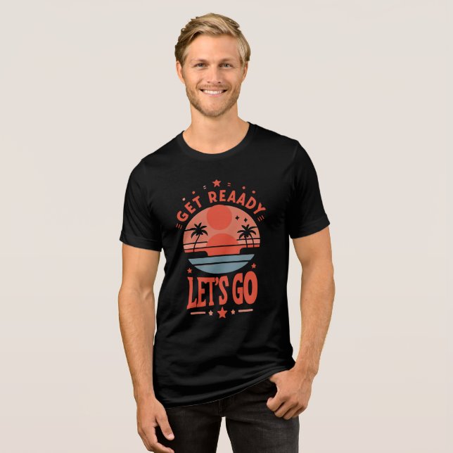 T-shirt En Tri-matière préparons-nous, allons tricélérer le noir solide (Recto plein)
