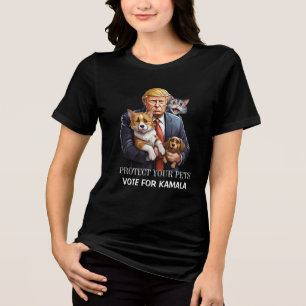 T-shirt En Tri-matière Protégez vos animaux domestiques   Vote pour Kamal