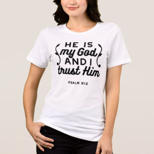 T-shirt En Tri-matière Psaume 91:2 – Verset de la Bible chrétienne de con