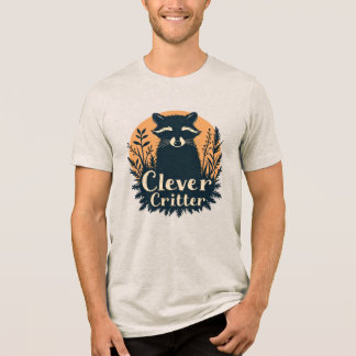 T-shirt En Tri-matière Raton laveur intelligent Graphisme Rétro Vintage