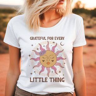 T-shirt En Tri-matière Reconnaissant pour chaque petite chose Retro Boho