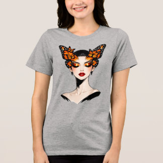 T-shirt En Tri-matière Reine Papillon Design Artistique Féminin