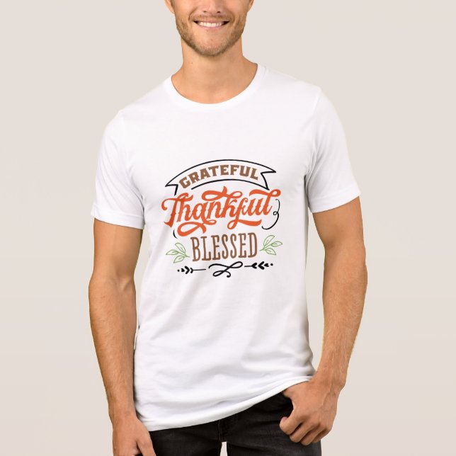 T-shirt En Tri-matière remerciant reconnaissant béni l'action de grâce (Recto)
