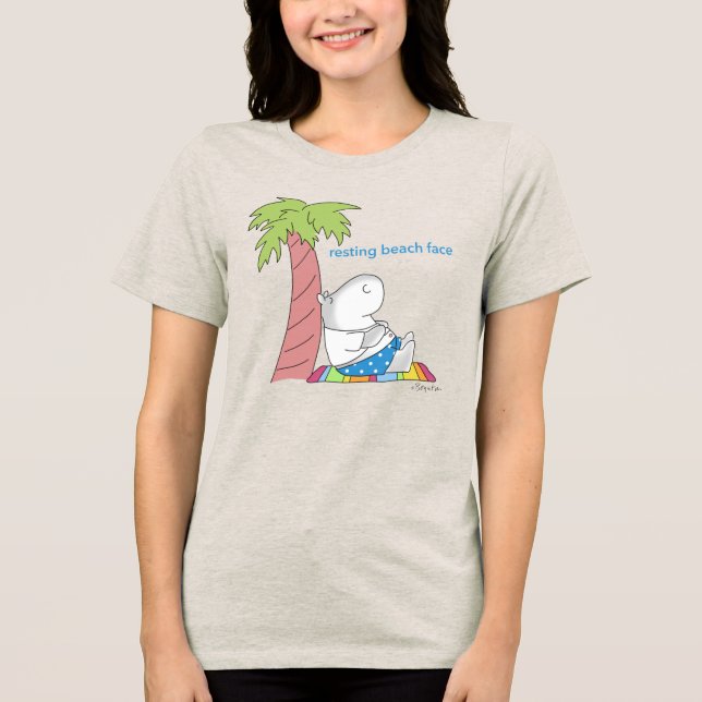 T-shirt En Tri-matière REPOS PLAGE FACE ventre bouton hippo Boynton (Recto)