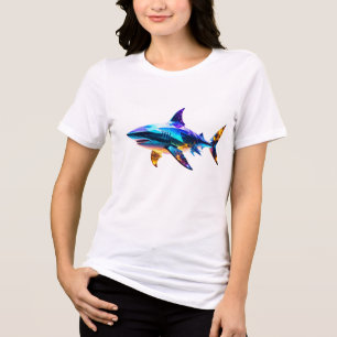T-shirt En Tri-matière "Requin géométrique coloré – Art polygonal vibrant
