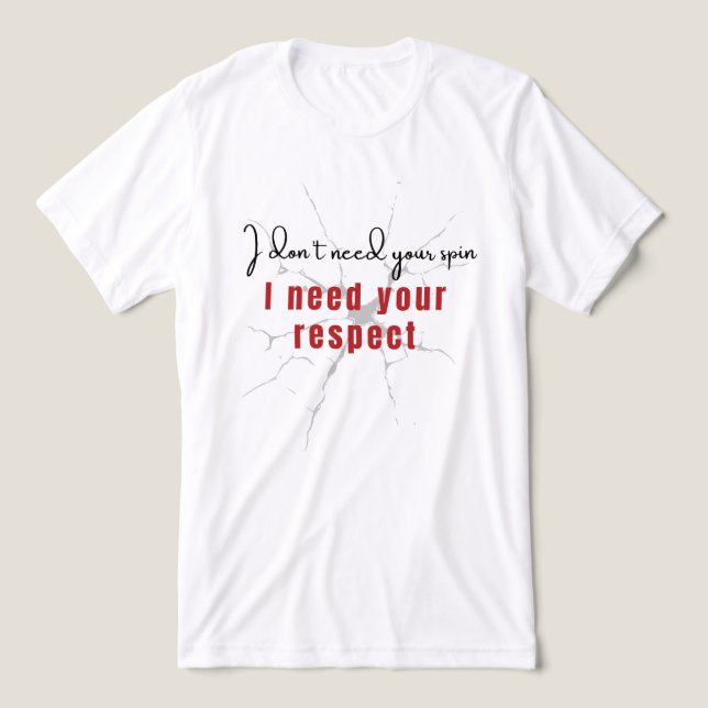 T-shirt En Tri-matière Respect, pas Spin - Handicap Fierté (Design Recto)