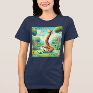 T-shirt En Tri-matière Restez Calme Étendez-Le - Giraffe Yoga Design