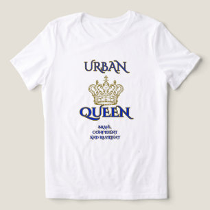 T-SHIRT  EN TRI-MATIÈRE RESTEZ COURAGEUSE BLEU ROYAL BLANC FEMME URBAINE 