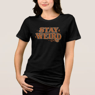 T-shirt En Tri-matière Restez Drôle Rétro Années 70 Typographie Groovy -