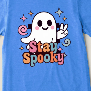 T-shirt En Tri-matière Restez Éffrayant Super Fantôme Retro Pastel Hallow
