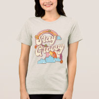 Restez Super Retro Fleurs Arc-en-ciel Typographie