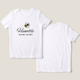 T-SHIRT EN TRI-MATIÈRE RESTEZ VRAI BLANC MOTIVATIONNEL ABEILLE HUMBLE FEM