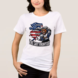 T-shirt En Tri-matière Retro Alaska The Last Frontier Carte de hockey sur