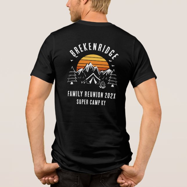 T-shirt En Tri-matière Retro Famille Réunion Camping vacances sur mesure (Verso)