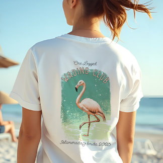 T-shirt En Tri-matière Retro Flamant rose Florida Vacances Wading Club
