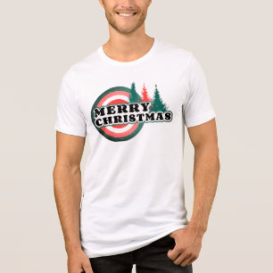 T-shirt En Tri-matière Retro Joyeux Arbres de Noël Vacances d'hiver