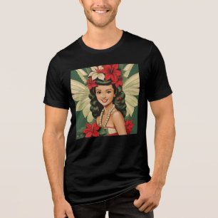 T-shirt En Tri-matière Retro les années 50 Tropical Christmas Princesse